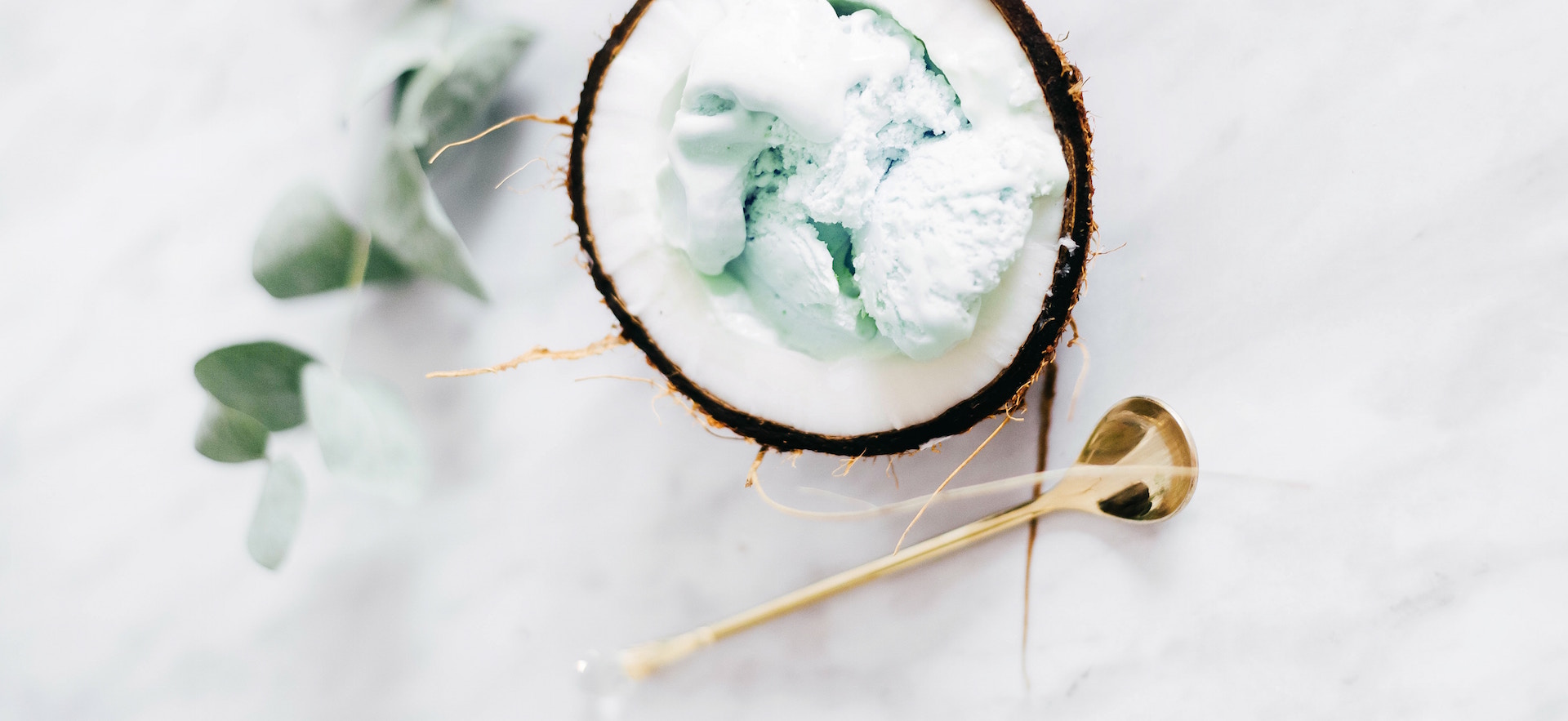 Healthy Coconut ice cream with avocado and almond milk 